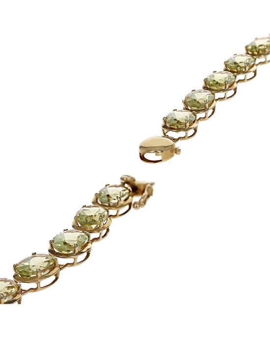 Peridot Link Bracelet in Yellow Gold
